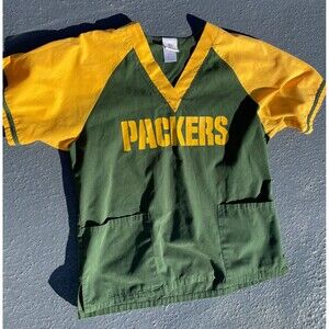 Green Bay Packers NFL SCRUB TOP SMALL- w/ Raglan Sleeves